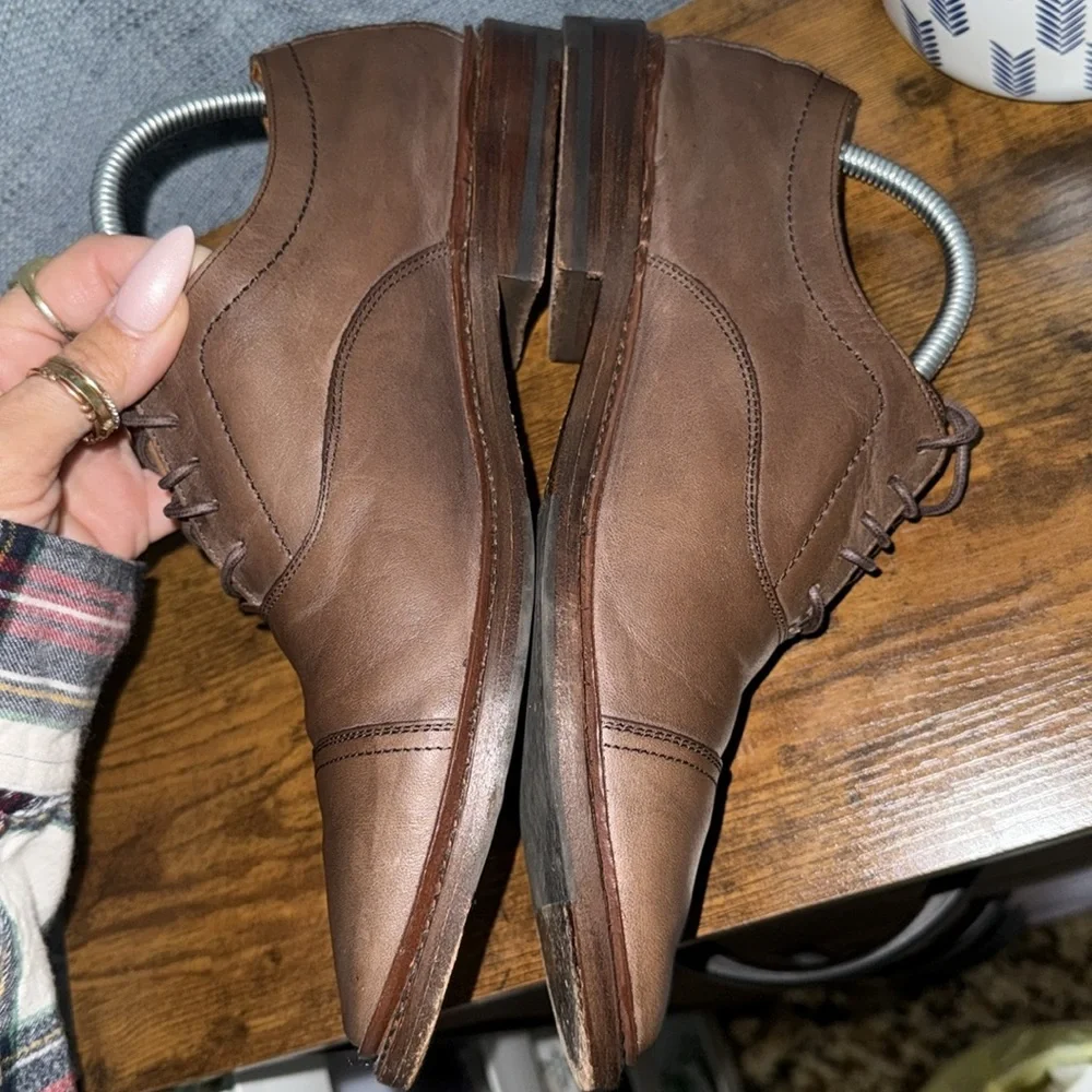Frye Paul Bal Brown Leather Cap Toe Oxfords‎ Lace Up Shoes sz 8.5 D Classic